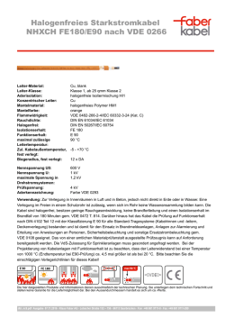 Halogenfreies Starkstromkabel NHXCH FE180