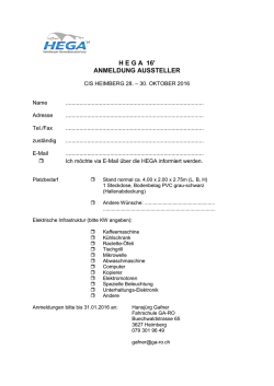 H E G A  16` ANMELDUNG AUSSTELLER
