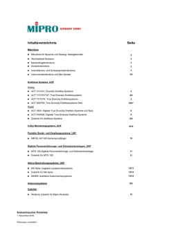 Inhaltsverzeichnis Seite