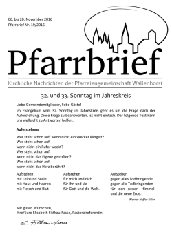 Pfarrbrief-2016-19 - Pfarreiengemeinschaft Wallenhorst
