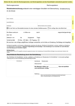 SF 33 Reisekostenabrechnung anl&auml;sslich einer