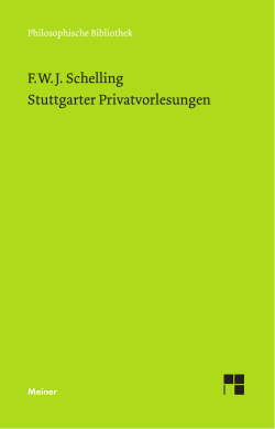 F.W. J. Schelling Stuttgarter Privatvorlesungen