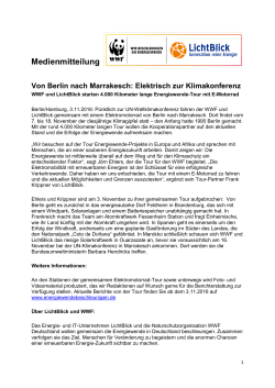 Medienmitteilung Von Berlin nach Marrakesch: Elektrisch zur