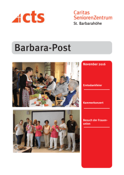 Hauszeitung November 2016 - Caritas Seniorenzentrum St