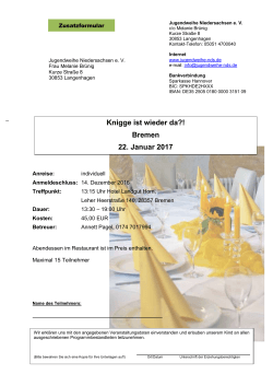Knigge in Bremen - Jugendweihe Niedersachsen eV