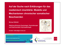 Vortrag Prof. Dr. Witthöft - 12. Jahreskongress Psychotherapie 2016