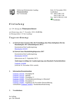 Einladung Finanzausschuss (11.), Europaausschuss (5
