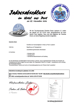 Jahresabschluss - Tauchsportverein Paradise