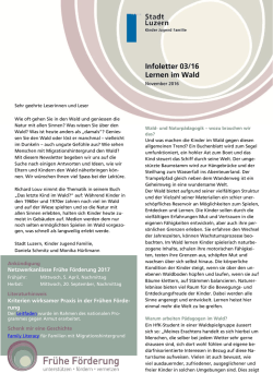 Infoletter 03/16 Lernen im Wald