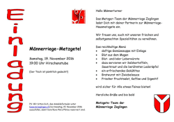 Einladung - M&auml;nnerriege Zeglingen