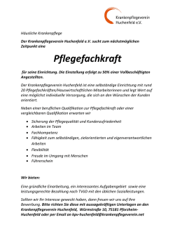 Pflegefachkraft - Krankenpflegeverein Huchenfeld eV