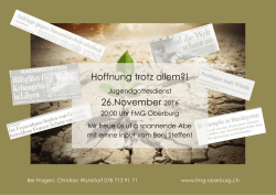 Hoffnung trotz allem?! 26.November 2016 - FMG