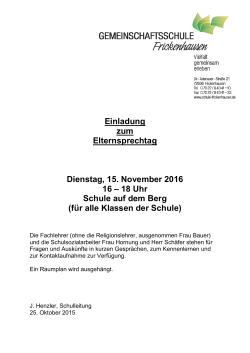Einladung Eltersprechtag 2016 - GHS