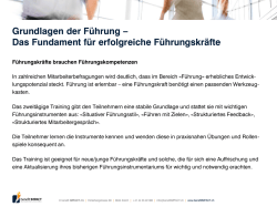 Grundlagen der F&uuml;hrung &ndash; Das Fundament f&uuml;r