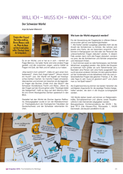 WILL ICH – MUSS ICH – KANN ICH – SOLL ICH?