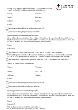 Hiermit melde ich mich zur Studienfahrt vom 8 - der St.