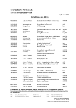 Kollektenplan 2016 - Evangelische Superintendentur AB