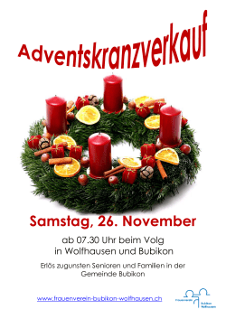 Adventskranzverkauf - Frauenverein Bubikon
