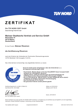 TÜV Nord-Zertifikat