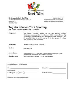 AnmeldungKiSSSporttag - Aktuelles - Kindersportschule