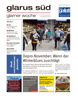 Glarner Woche, Glarus S&uuml;d, 9.11.2016