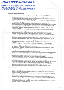 hunziker battprofilei - Hunziker Bauprofile AG