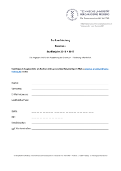 Bankverbindungs-Formblatt - TU Bergakademie Freiberg
