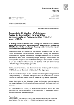 Pressemitteilung Verkehrsfreigabe B11