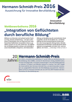 Jahre &bdquo;Integration von Gefl&uuml;chteten durch berufliche Bildung&ldquo;