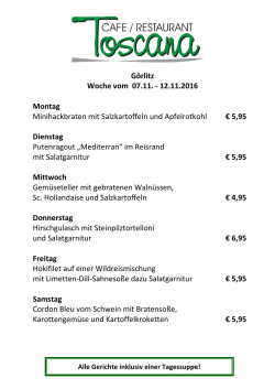 Görlitz Woche vom 07.11. - 12.11.2016 Montag Minihackbraten mit
