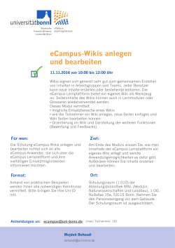 eCampus-Wikis anlegen und bearbeiten