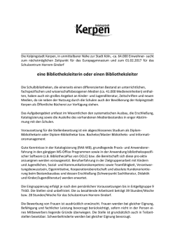 eine Bibliotheksleiterin oder einen Bibliotheksleiter