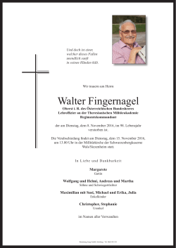Walter Fingernagel - Bestattung Jung, Salzburg