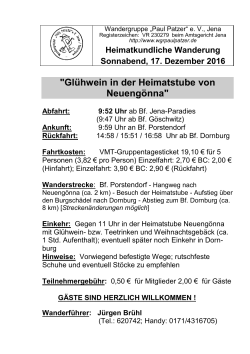 Gl&uuml;hwein in der Heimatstube Neueng&ouml;nna