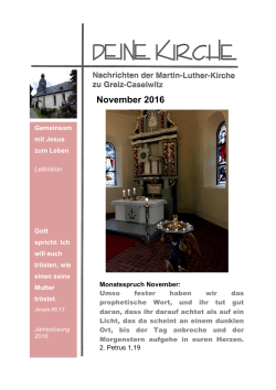 November 2016 - Kirchgemeinde Caselwitz