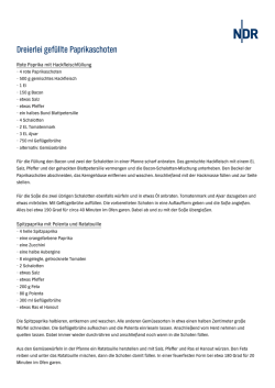 Dreierlei gef&uuml;llte Paprikaschoten