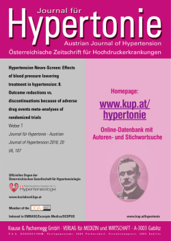 Hypertension News-Screen: Effects of blood pressure lowering