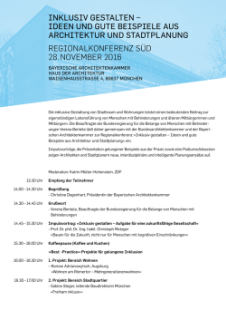 Inklusive gestalten - Bundesarchitektenkammer