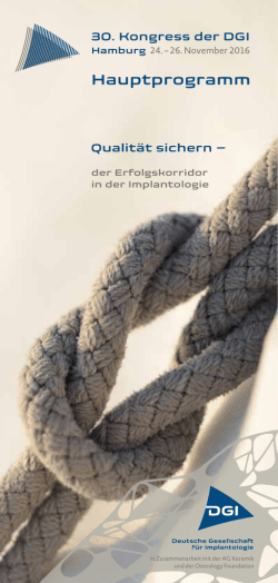 Hauptprogramm als PDF - 30. Kongress der DGI in Hamburg 2016