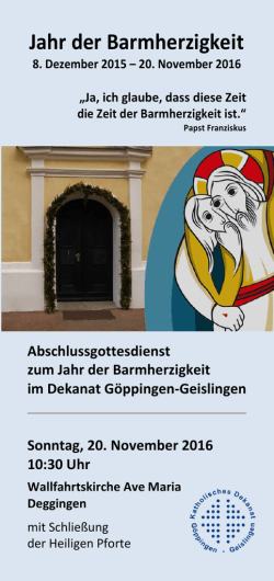 Jahr der Barmherzigkeit - Katholisches Dekanat Göppingen