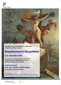 Blasphemie/le blasphème - Université de Fribourg