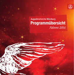 Programmübersicht - Augustinerkirche Würzburg