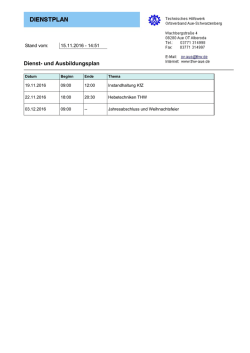 Dienst- und Ausbildungsplan