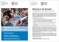 Menschenhandel Sklaverei in der Schweiz