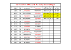 TuS Gerolsheim 1 Männer 1. Bundesliga Saison 2016/17