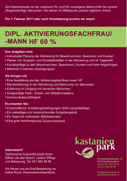 dipl. aktivierungsfachfrau/ -mann hf 60