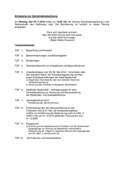 GR Tagesordnung - Stadt Niedernhall