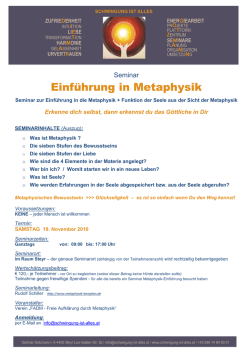 Einf&uuml;hrung in Metaphysik
