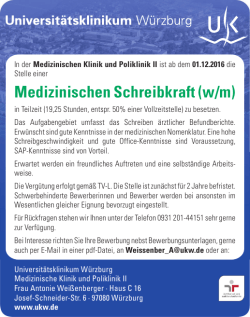Infos - Universitätsklinikum Würzburg