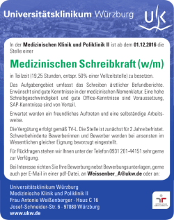 Infos - Universit&auml;tsklinikum W&uuml;rzburg